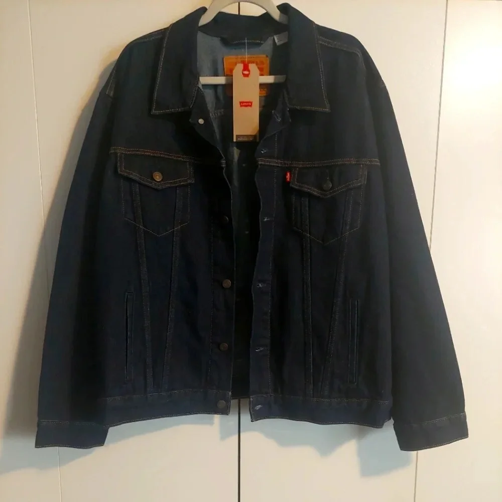 New Levi's Trucker Jean Jacket in Indigo Blue Mens XXL Classic Streetwear - Picture 3 of 9